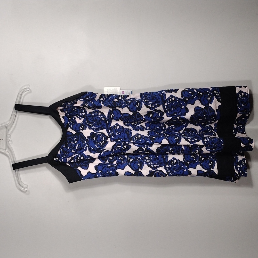 NWT Richard Chai Graffiti Rose Blue Dream Cotton Size 13